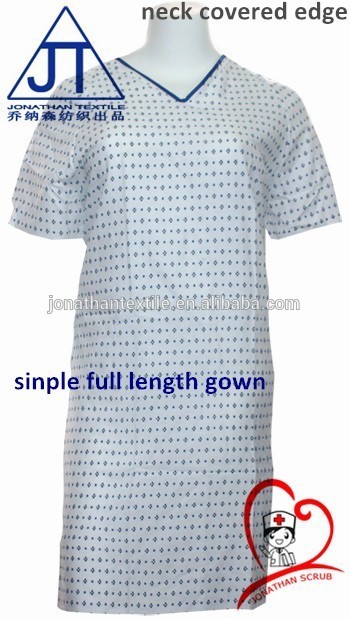 Factory wholesale 100%cotton hospital patient gown