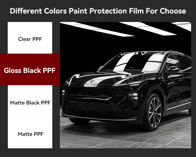 Colores de envoltura de PPF negro brillante Gloss Black ppf wrap colors