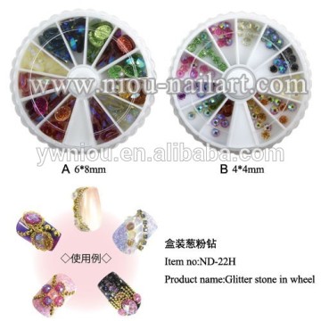 Nail art kit glitter stone in wheel resin stone for nail