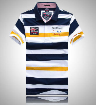 custom stripe polo shirt , cotton pique polo shirt