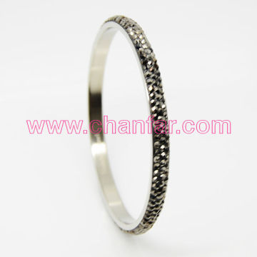 3 Rows Hematite Crystal Bangles Stock