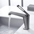 Minimalist Brushed Gunmetal Grey Basin Faucet