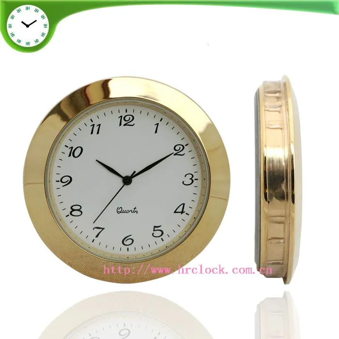 50mm Metal Watch Insert Clocks for Crystal Clock Gold Roman Arabic Numbers Silver Gold Metal Bezel Battery Clock Inserts