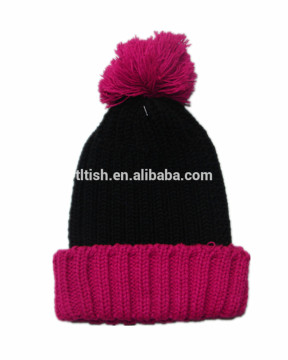 2016 custom pom pom beanie hats wholesale knitted hats