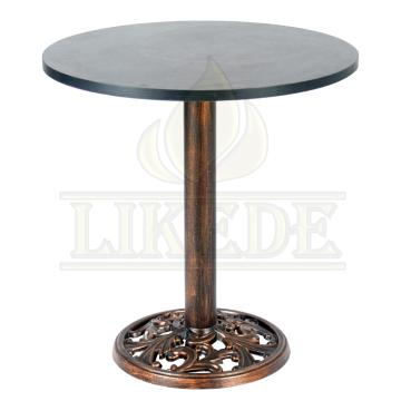 Copper Round Base Table with Cast Iron and Melamine