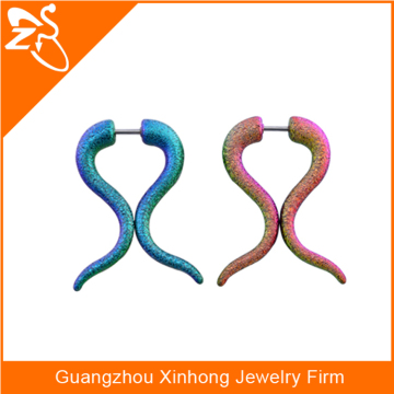 curved fake ear tapers acrylic triangle spiral ear expander tapers