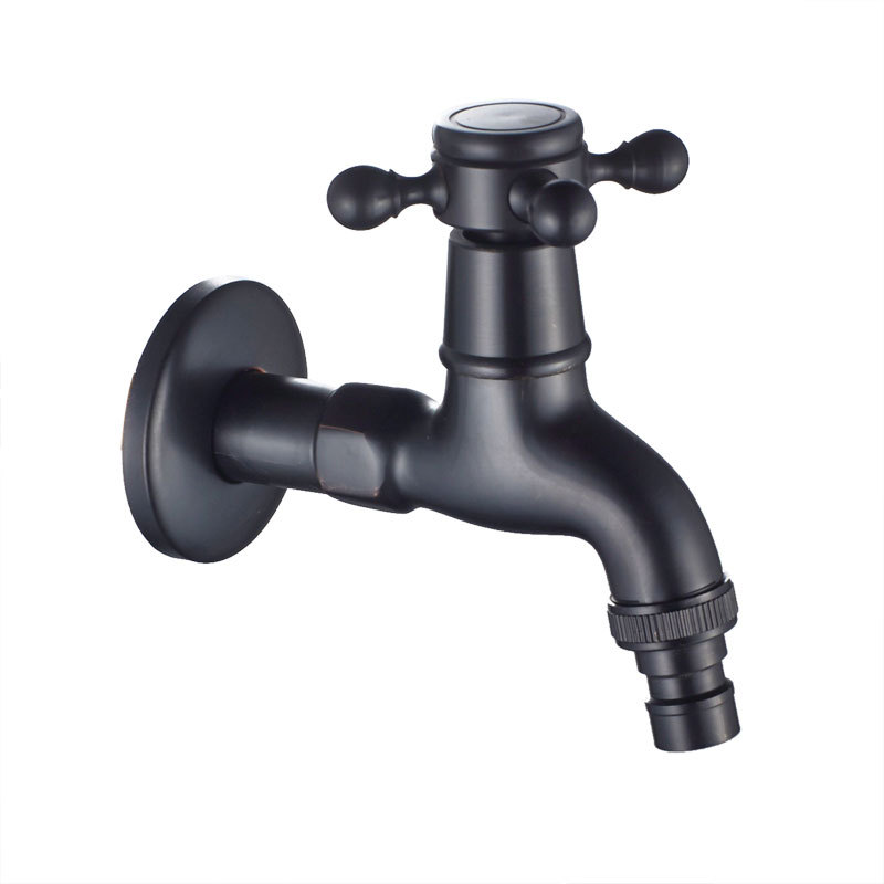 ヴィンテージ銅ブラックウォーターミキサータップダブルハンドル壁掛け真鍮キッチン蛇口