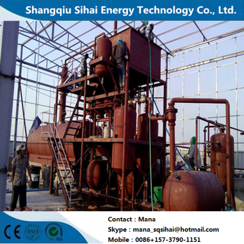 Used lube oil refining base oil distillation equipment