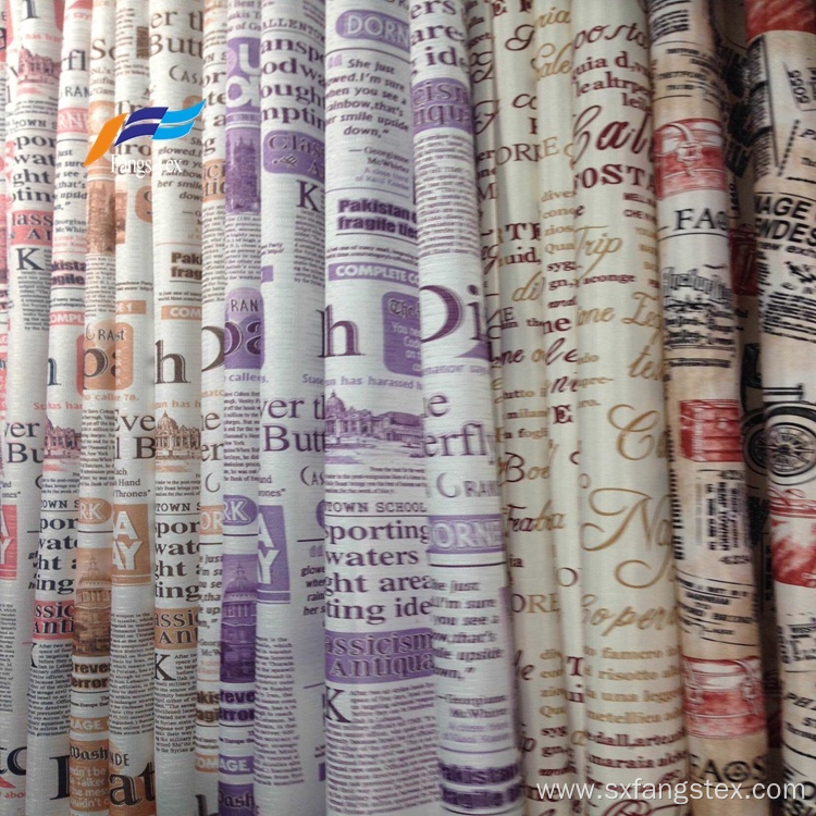 Polyester Sheer Printed Childre's Window Curtain Fabric