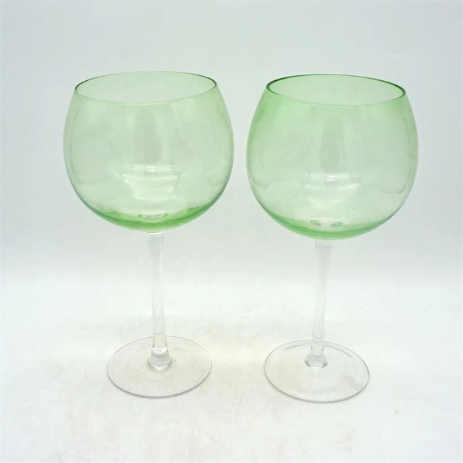 Green Balloon Goblet, Hand Blown Large-Capacity Red Wine Glass Cup