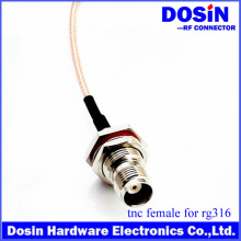 TNC Female Coaxial Connector Crimp Cable Rg316