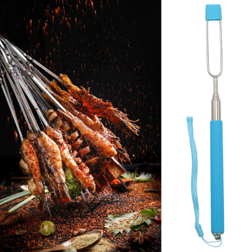 Telescopic Silicone Handle Barbecue Fork for Marshmallows and Roasting