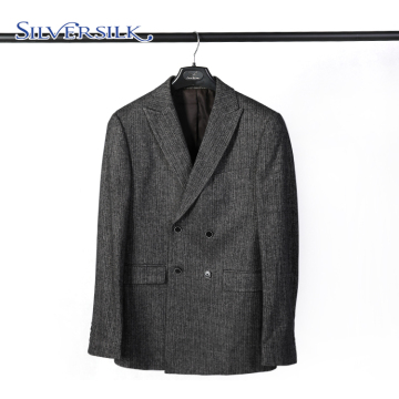 Double Breasted Mens Slim Fit Suits Worsted Jacket