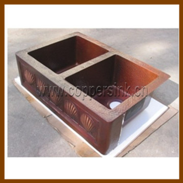 Handcraft Copper Kitchen Sink Doublebowl