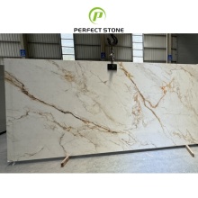 Calacatta Gold Quartz Stone: 3D Impression Premium Countertop and Island