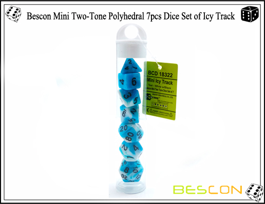 Bescon Mini Zweifarbige Polyhedral 7pcs Würfel Set von Eis Track-1 # Bescon Mini Two-Tone Polyhedral 7pcs Dice Set of Icy Track-1#