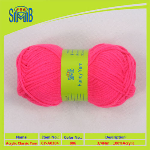 Attractive solid color bright 100% acrylic yarn bulky super value yarn for hand knitting from China