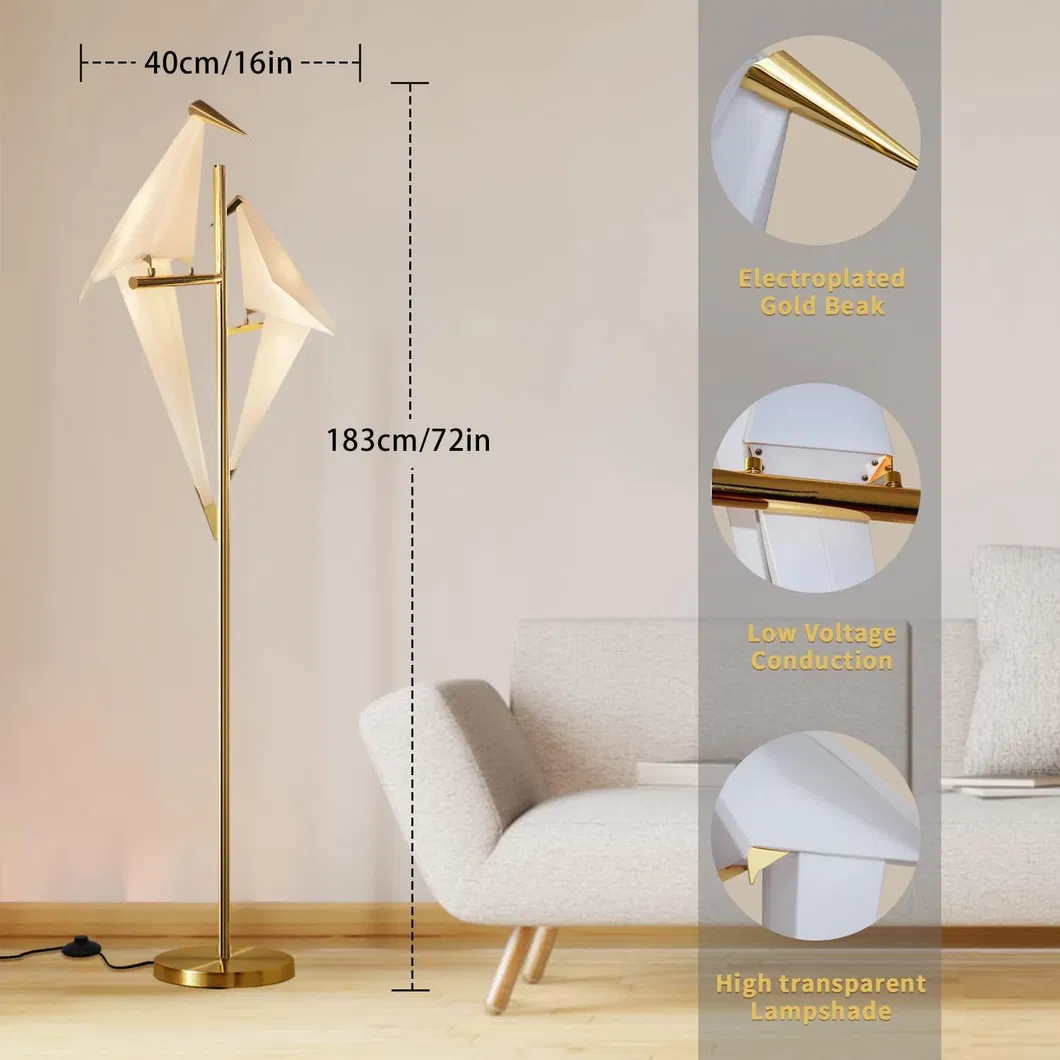 Modern Nordic Decorative Bird Lamp with Luxury Gold Crane Design
