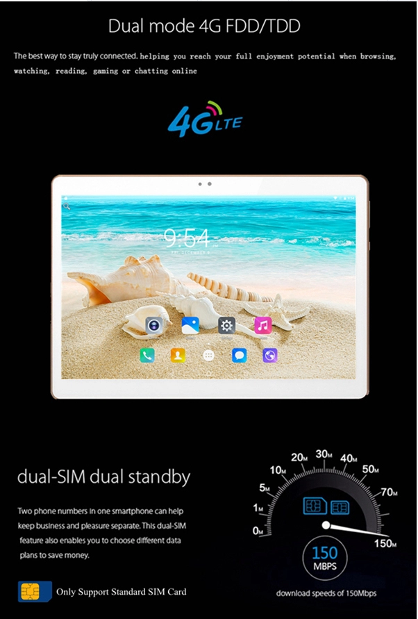 4G LTE 10.1 Inch Touch Screen MK6739 android 9.0 Tablet PC 1280*800