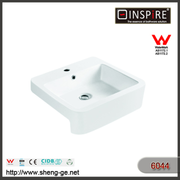 6044 Square shape chaozhou sanitary ware semi-counter wash basin price