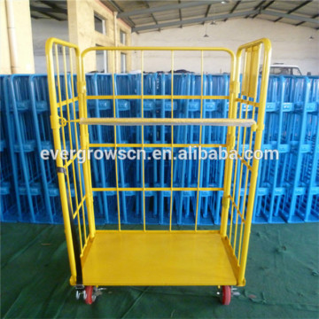 Nested 3-Sided Roll Cage Container Trolley For Supermarket Transport