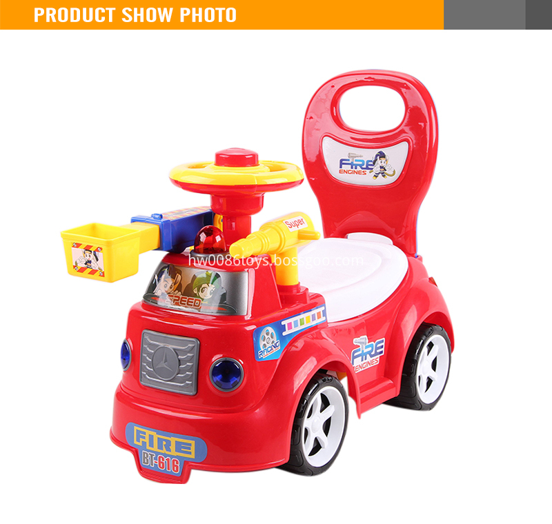 Plastic Kids Fire Engine Ride On Car Toy