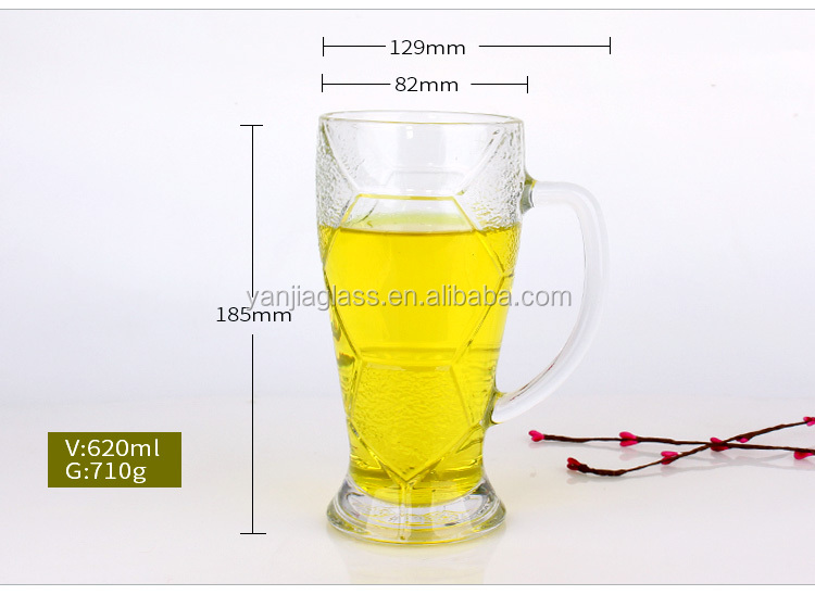 hot selling 420ml 620ml clear beer glass cup tea cup coffee cup with handle