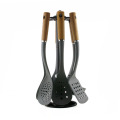 6PCS Wooden Handle Nylon Cooking Utensils Set