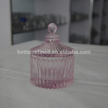 vertical stripe mini glass candy jar