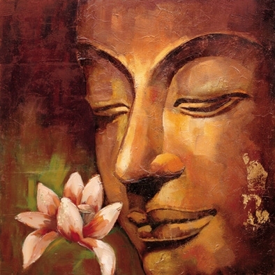 Handmade buddha painting on canvas