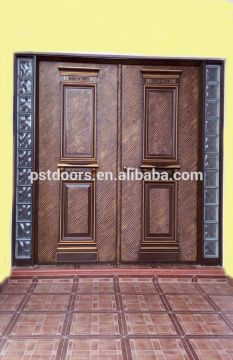 Decorative security exterior steel door