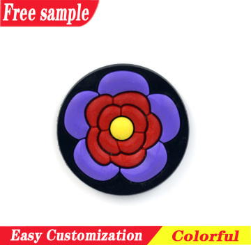 Flower shaped customized PVC shoes charms