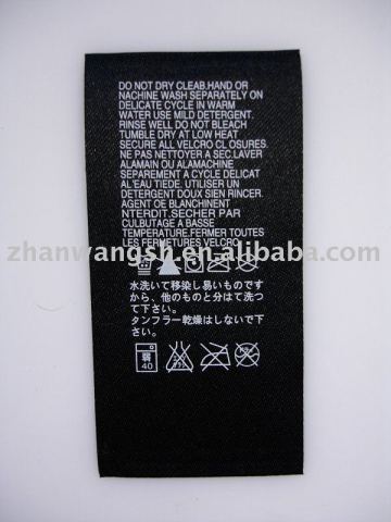 Polyester Care Label