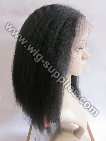 Indian Remy Hair Kinky Curl Full Lace Wig