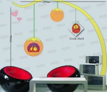 large decorative wall clock with sticker