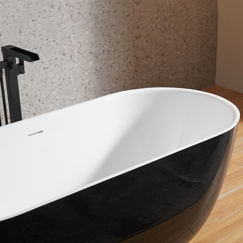 New Design Product Durable Freestanding Black Bathtub Acrylic Bath Tub