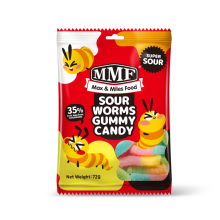 Delicious MMF Sour Worms Gummy Candy Snack