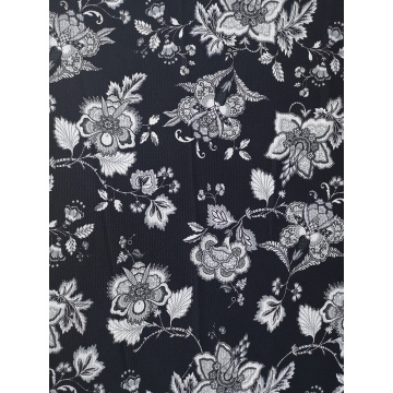 Ethnic Flower Polyester Bubble Crepe Printing Fabirc