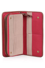 Handmade Elegant Ladies Leather Wallets Purses With Zinc Alloy Hardware