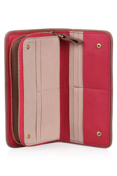 Handmade Elegant Ladies Leather Wallets Purses With Zinc Alloy Hardware