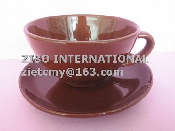 wholesale huge glazed porcelain coffee mug with saucer