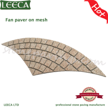 Yellow fan shape cobble stone garden paving stones