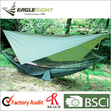 Outdoor folding hammock with canopy