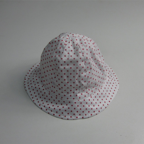 Children Cotton Poplin Dot Print Floppy Hat