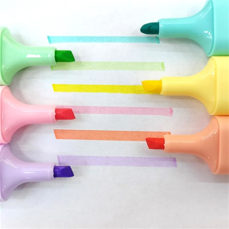 fluorescent ink color Used for promotional gift office high quality highlighter marker pen