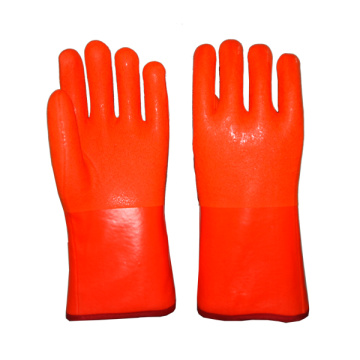 Hi-Vis Orange PVC Glove Sandy Finish 12"