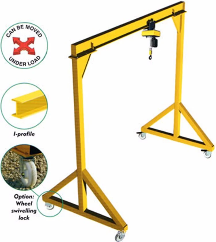 Small Gantry Crane with Wheels Motor Workshop Price