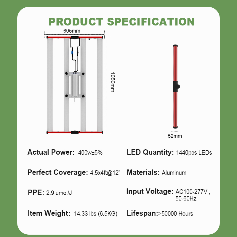 Piantare luce idroponica a spettro completo elettronico da 400 W