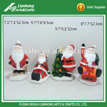 Different style home decorative ceramic christmas santa figurine