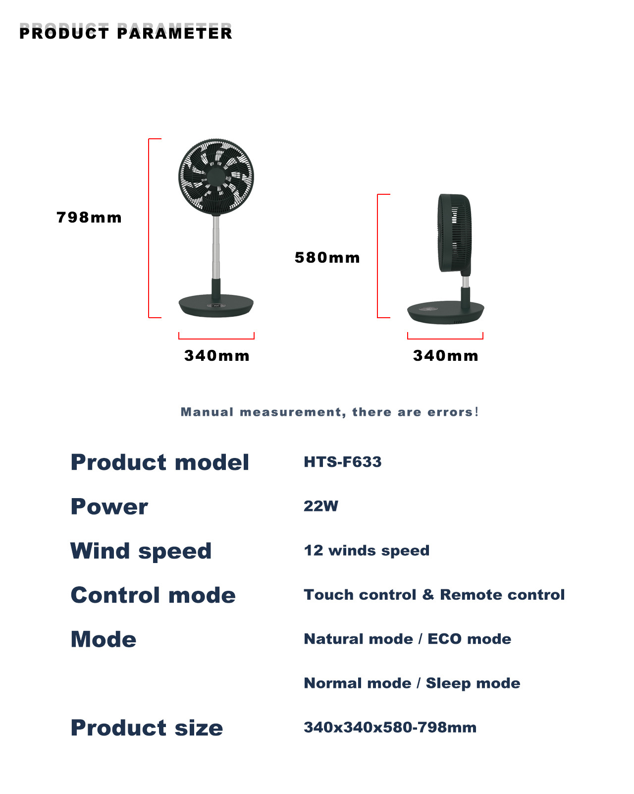 F633 Circulator Stand Fan specification F633 Circulator Stand Fan specification